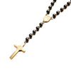 Polished Agate Stone Gold Rosary Necklace - Zodeys