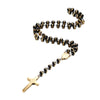 Polished Agate Stone Gold Rosary Necklace - Zodeys