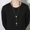 Polished Agate Stone Gold Rosary Necklace - Zodeys