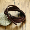 Layered Nubuck Leather Wrap Bracelet - Zodeys