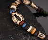 Fish Bone & Porcelain Beads Braided Leather Bracelet - Zodeys
