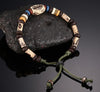 Fish Bone & Porcelain Beads Braided Leather Bracelet - Zodeys