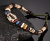 Fish Bone & Porcelain Beads Braided Leather Bracelet - Zodeys