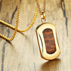 Kingpin Serpentine Leopardwood Gold Pendant Necklace - Zodeys