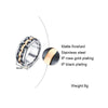 Matte Finished Three Tone Brick & Gear Rose Gold Spinner Ring - Zodeys
