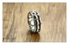 Matte Finished Three Tone Brick & Gear Rose Gold Spinner Ring - Zodeys