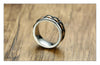 Matte Finished Three Tone Brick & Gear Rose Gold Spinner Ring - Zodeys