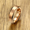 Matte Finished Rose Gold Tungsten Carbide Band - Zodeys
