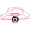 Sun Flower Eye Rhinestone Braided Macrame Bracelet