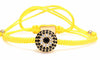 Sun Flower Eye Rhinestone Braided Macrame Bracelet