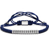 Midnight Dash Micro Paved Rhinestone Macrame Bracelet