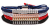 Midnight Dash Micro Paved Rhinestone Macrame Bracelet
