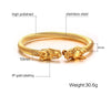 Golden Siamese Dragons Twisted Chain Bangle - Zodeys