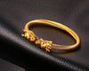 Golden Siamese Dragons Twisted Chain Bangle - Zodeys