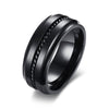 Pitch Black High Polished Stainless Steel Ring - Zodeys