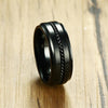 Pitch Black High Polished Stainless Steel Ring - Zodeys
