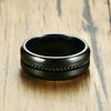 Pitch Black High Polished Stainless Steel Ring - Zodeys