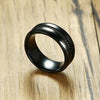 Pitch Black High Polished Stainless Steel Ring - Zodeys