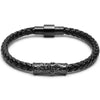 Braided Cow Leather Titanium Steel Bracelet - Zodeys