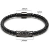Braided Cow Leather Titanium Steel Bracelet - Zodeys