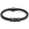 Braided Cow Leather Titanium Steel Bracelet - Zodeys