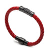 Braided Cow Leather Titanium Steel Bracelet - Zodeys