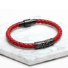 Braided Cow Leather Titanium Steel Bracelet - Zodeys