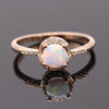 White Fire Opal Champagne Gold Ring - Zodeys