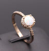 White Fire Opal Champagne Gold Ring - Zodeys