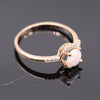 White Fire Opal Champagne Gold Ring - Zodeys