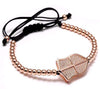 Micro Pave Shield Charm Bracelet - Zodeys