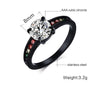 Matte Black Rainbow Rhinestones Ring - Zodeys