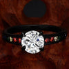 Matte Black Rainbow Rhinestones Ring - Zodeys