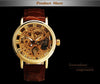 Hand Wind Ultra Thin Leather Skeleton Watch - Zodeys