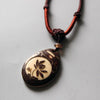 Hand-carved Tagua Nut Lotus Flower Pendant Necklace - Zodeys