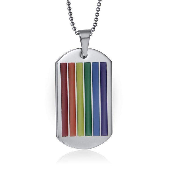 LGBT Pride Dog Tag Pendant Necklace - Zodeys