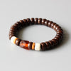 Lampwork & Natural Coconut Shell Beaded Stretch Bracelet - Zodeys