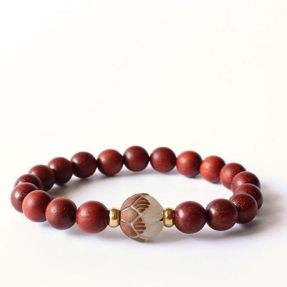 Red Sandalwood Bodhi Seed Beaded Bracelet