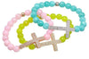 Micro Paved Beaded Cross Bracelet - Zodeys