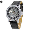 Men's Leather Mechanical Skeleton Watch - Zodeys