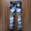 Men's Pleated Slim Fit Biker Jeans - Zodeys