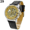 Men's Leather Mechanical Skeleton Watch - Zodeys