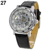 Men's Leather Mechanical Skeleton Watch - Zodeys