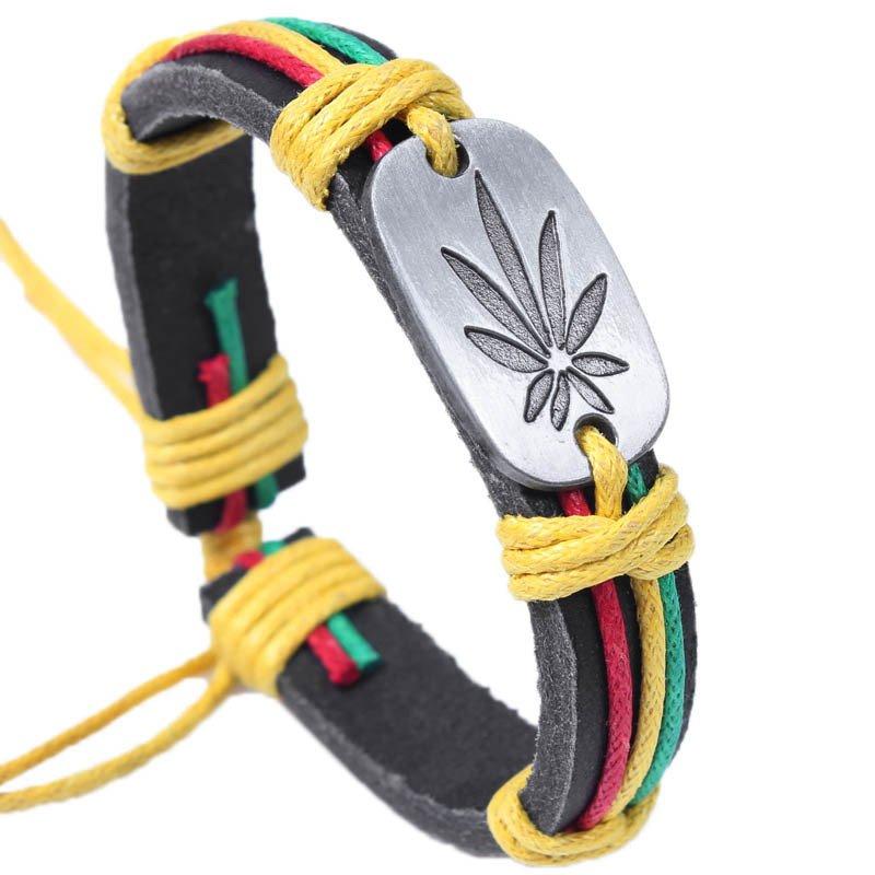 Ganja Style Leather Bracelet - Zodeys